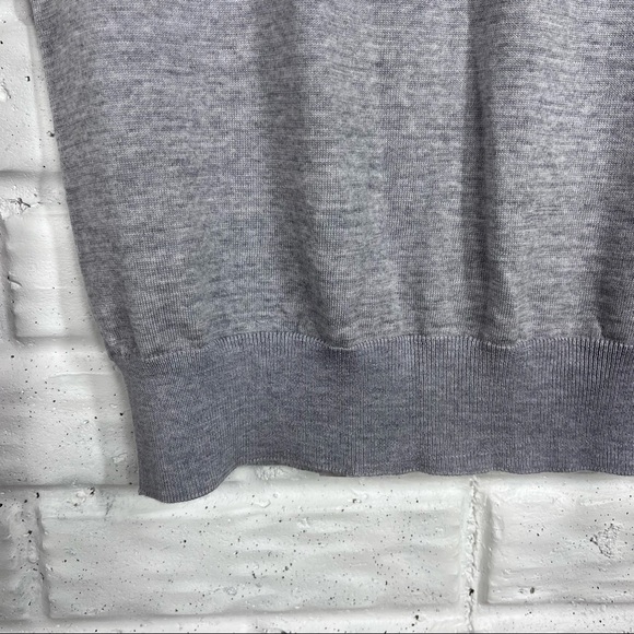 SON OF A TAILOR Grey Fine Merino Wool Mock Neck Long Sleeve Lightweight Sweater - Picture 9 of 10